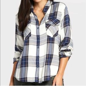 Sanctuary Boyfriend Plaid Shirt Size L